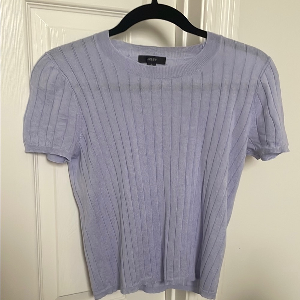 J. Crew silk and cashmere T-shirt in soft peri